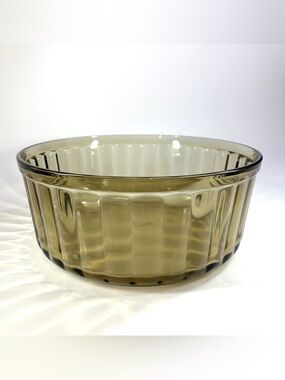 Vintage 1970’s Arcopal France Smokey glass truffle bowl